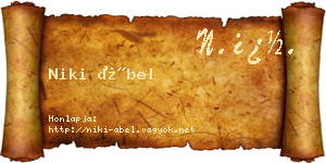Niki Ábel névjegykártya